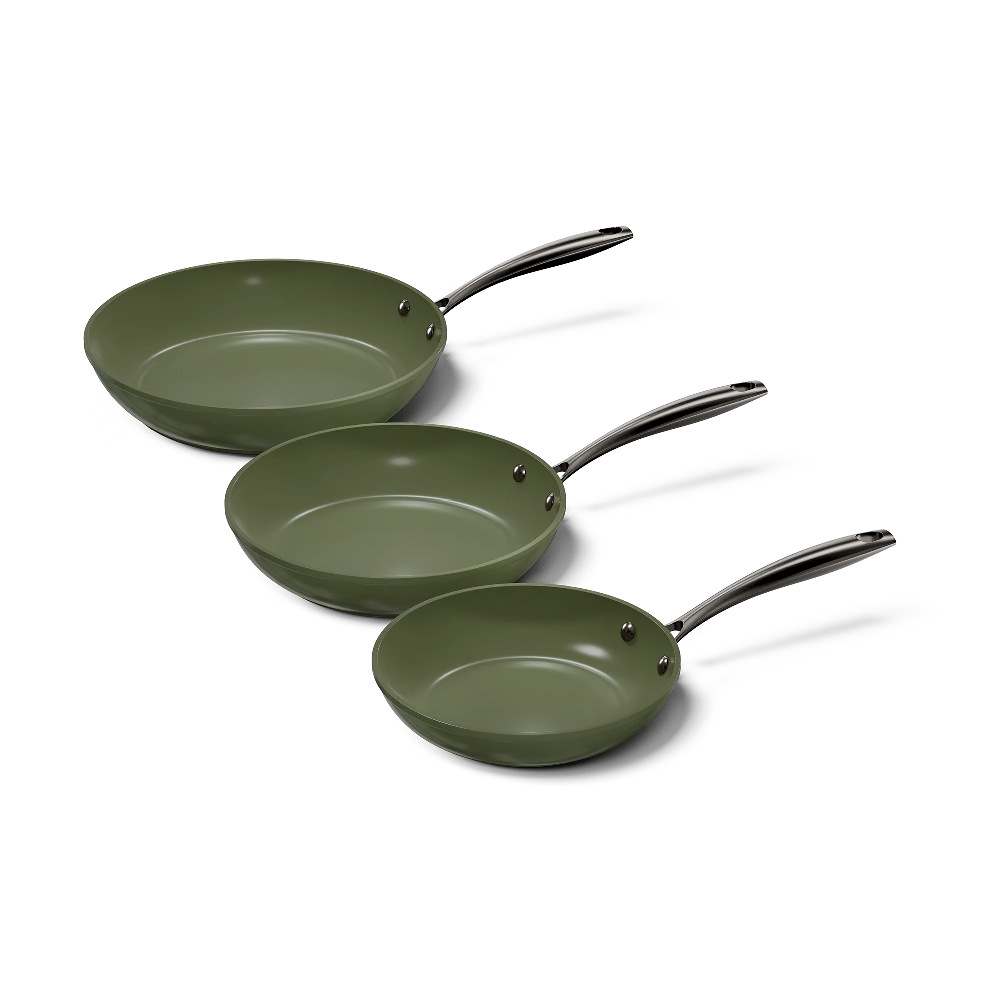 Dark Olive Koekenpannenset 3-delig